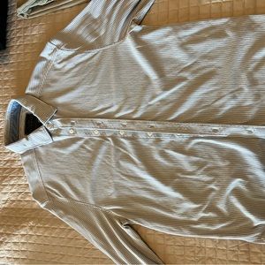 Jos A Bank reserve button up. Stretch. Large. White/blue